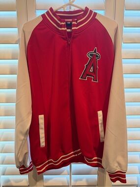 Los Angeles Angels Red & White Kids Zip-Up Jacket